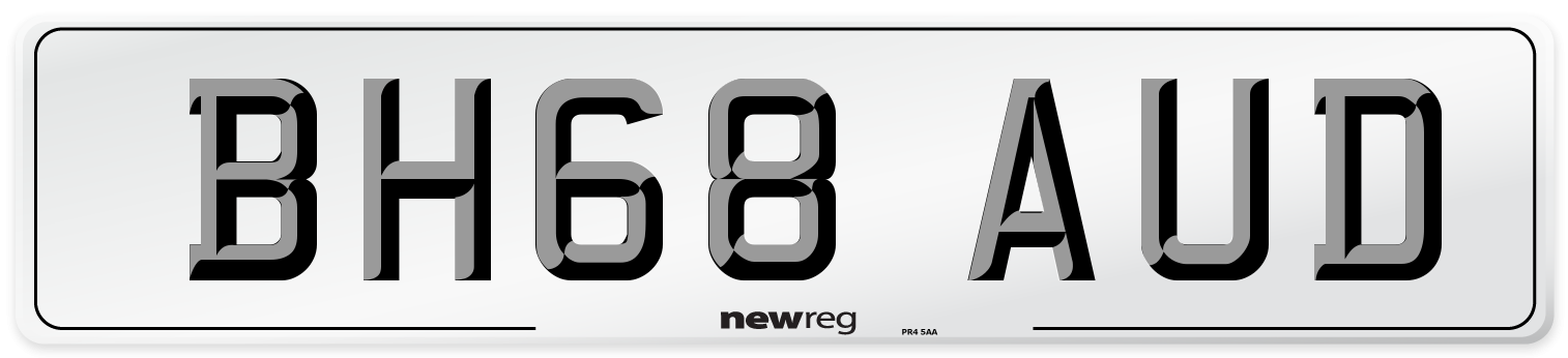 BH68 AUD Number Plate from New Reg